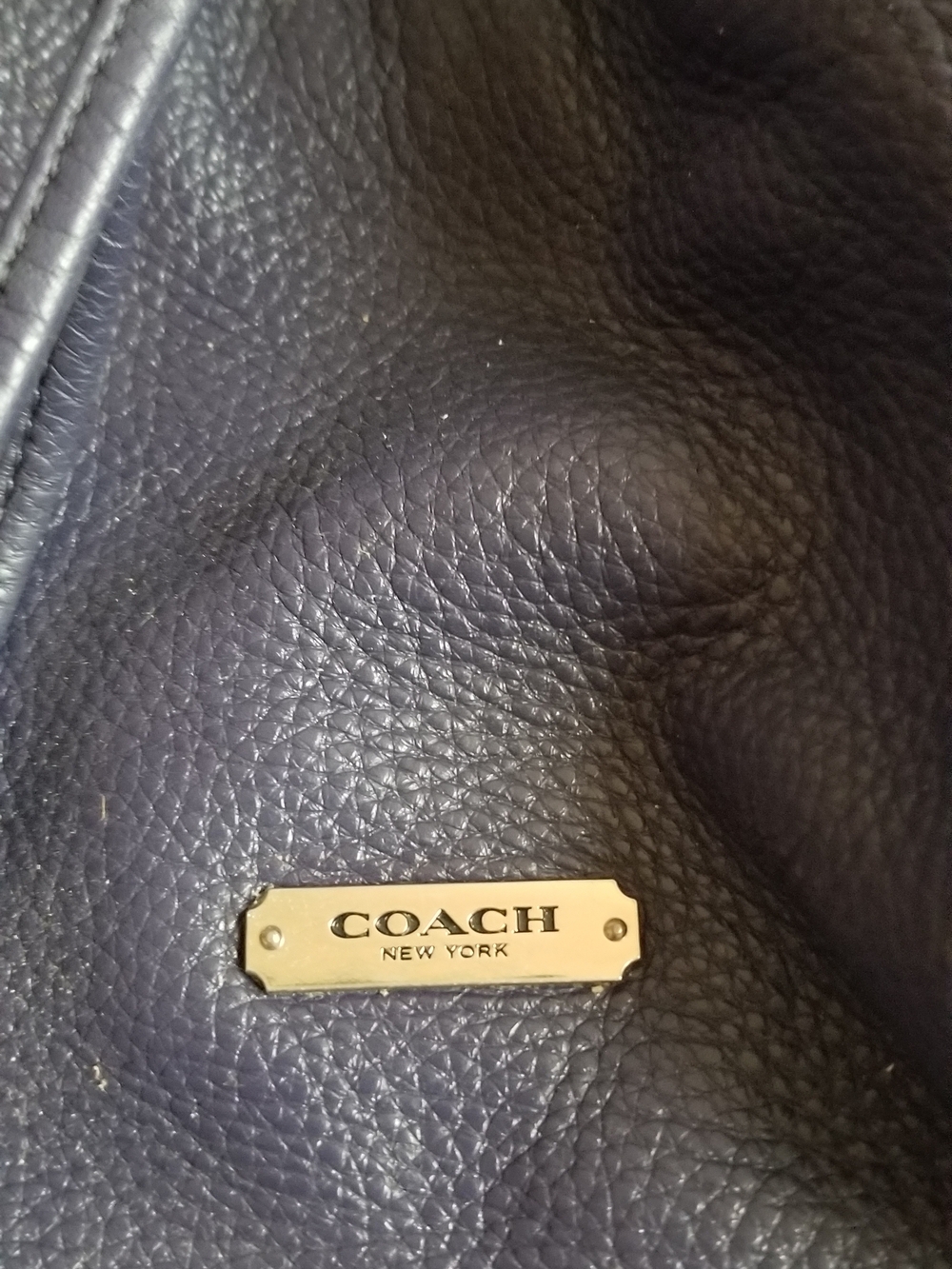 Coach Purple Pebble Leather Drawstring Shoulder Bag with Silver Hardware - Picture 6 of 8